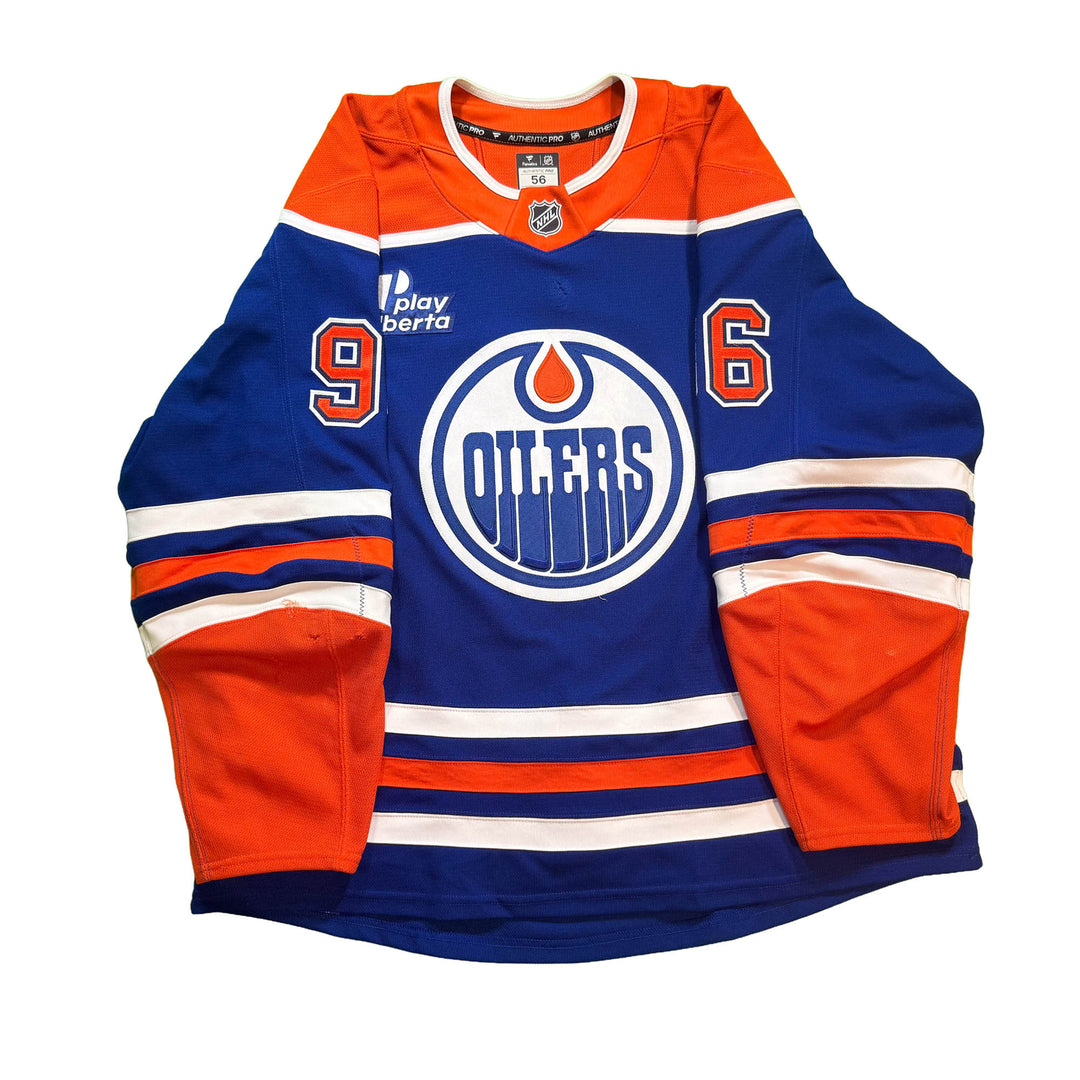 Jake Walman Edmonton Oilers Game Worn Jersey - 2025-26 Royal Blue Set #3 - D00522