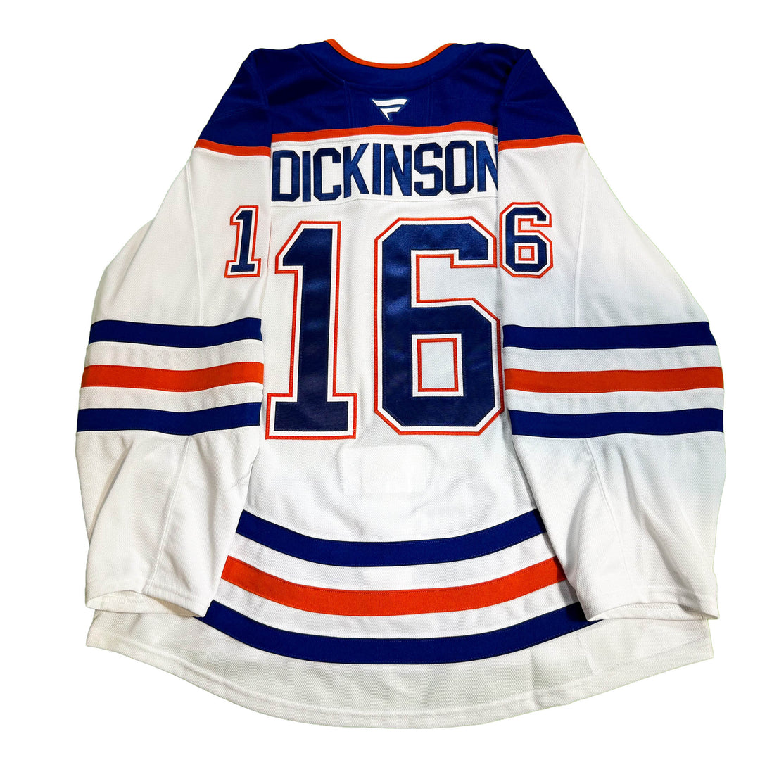 Jason Dickinson Edmonton Oilers Game Worn Jersey - 2025-26 Playoffs White Set #1 - D00626