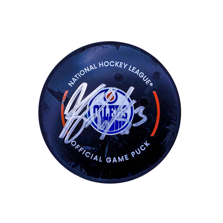 Jeff Skinner Edmonton Oilers Autographed Goal Puck - Dec. 5/2024 vs Columbus Blue Jackets #24934