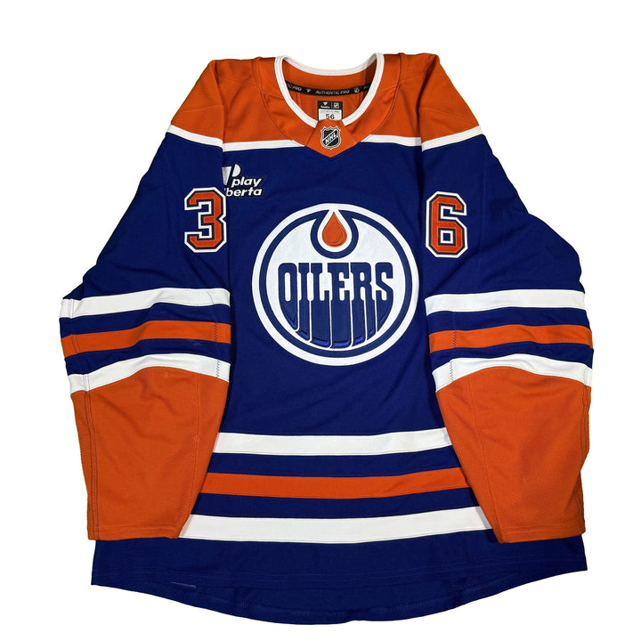 John Klingberg Edmonton Oilers Game Worn Jersey - 2024-25 Playoffs Royal Blue Set #1 - C00404