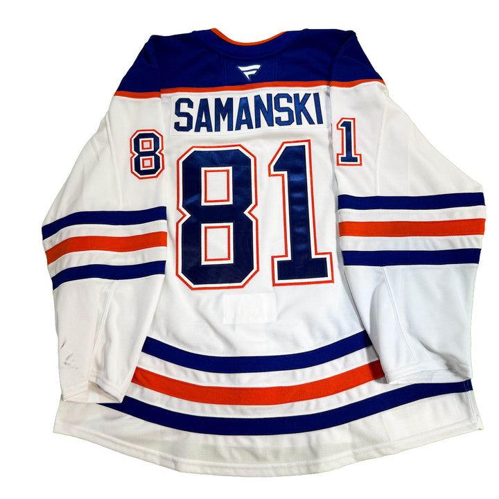 Josh Samanski Edmonton Oilers Game Worn Jersey - 2025-26 Playoffs White Set #1 - D00645