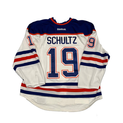 Justin Schultz Edmonton Oilers Game Worn Jersey - 2015-16 White Set #1 - M02428