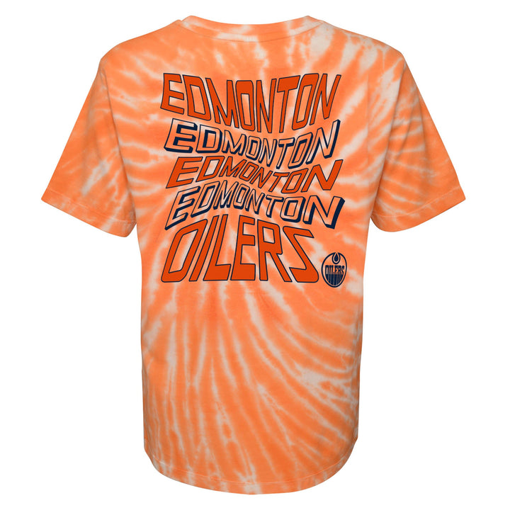Edmonton Oilers Kids Outerstuff Newport Orange Tie Dye T-Shirt