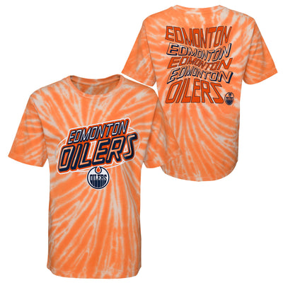 Edmonton Oilers Kids Outerstuff Newport Orange Tie Dye T-Shirt