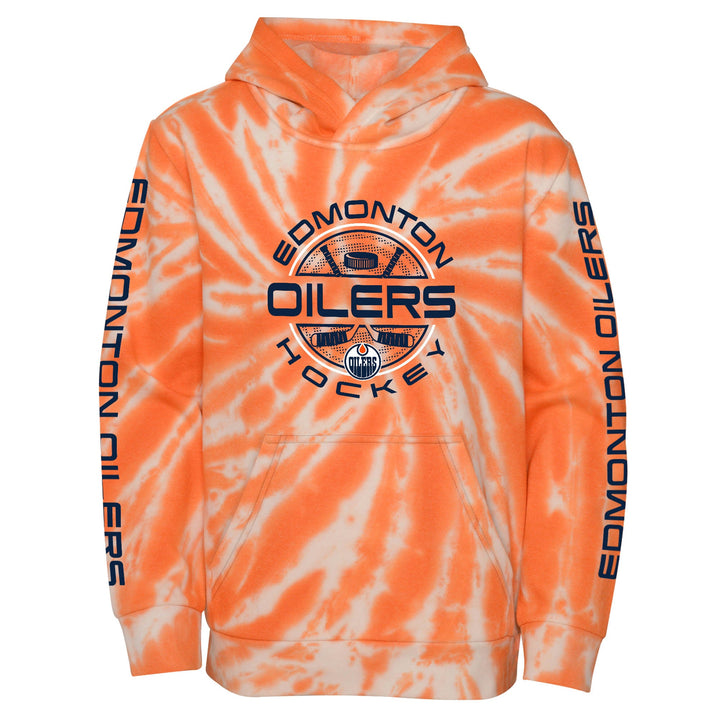 Edmonton Oilers Youth Outerstuff Manhattan Orange Tie Dye Hoodie