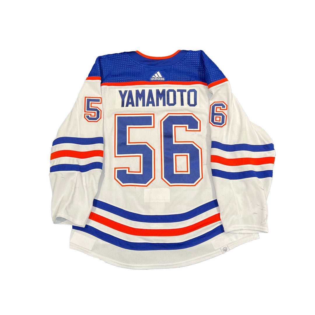 Kailer Yamamoto Autographed Edmonton Oilers Home Adidas Jersey