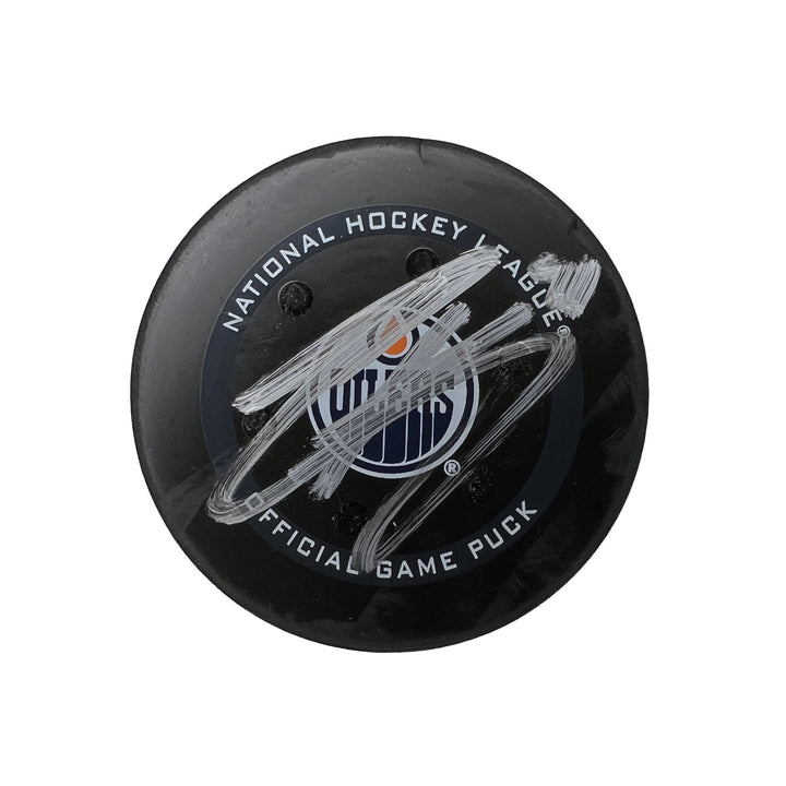 Evander Kane Edmonton Oilers Autographed Goal Puck - Mar. 5/2022 vs Montreal Canadiens #18348