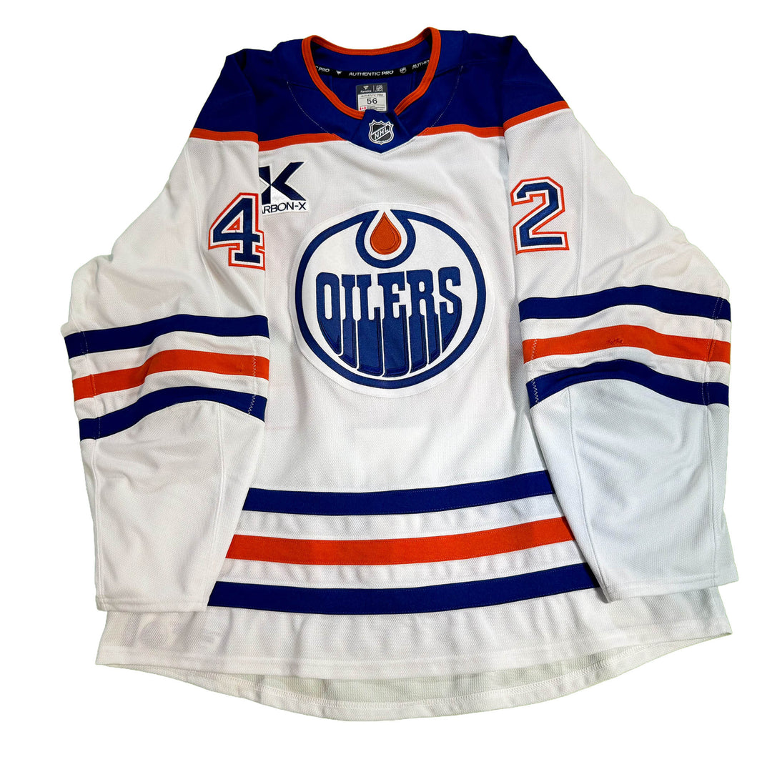 Kasperi Kapanen Edmonton Oilers Game Worn Jersey - 2025-26 Playoffs White Set #1 - D00642