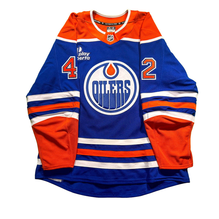 Kasperi Kapanen Edmonton Oilers Game Worn Jersey - 2025-26 Royal Blue Set #2 - D00396