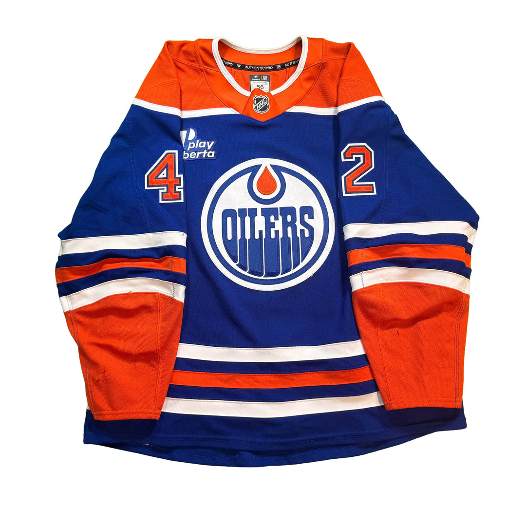 Kasperi Kapanen Edmonton Oilers Game Worn Jersey - 2025-26 Royal Blue Set #3 - D00515