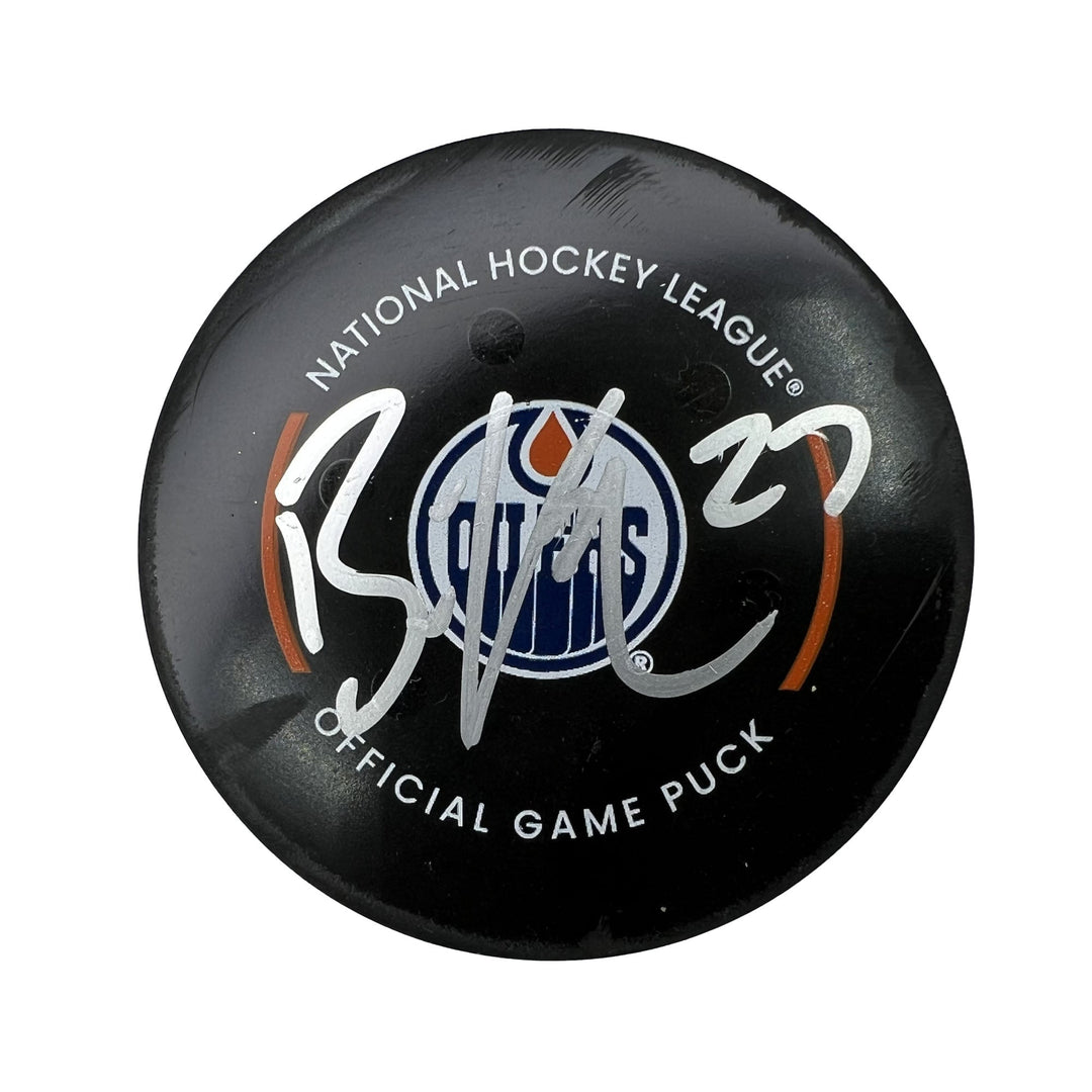 Brett Kulak Autographed Edmonton Oilers Game Used Puck - Mar. 20/2023 vs San Jose Sharks