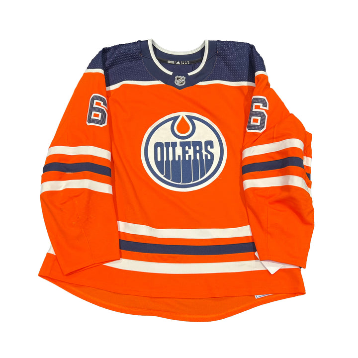 Adam Larsson Edmonton Oilers Game Worn Jersey - 2019-20 Orange Set #1 - S02677