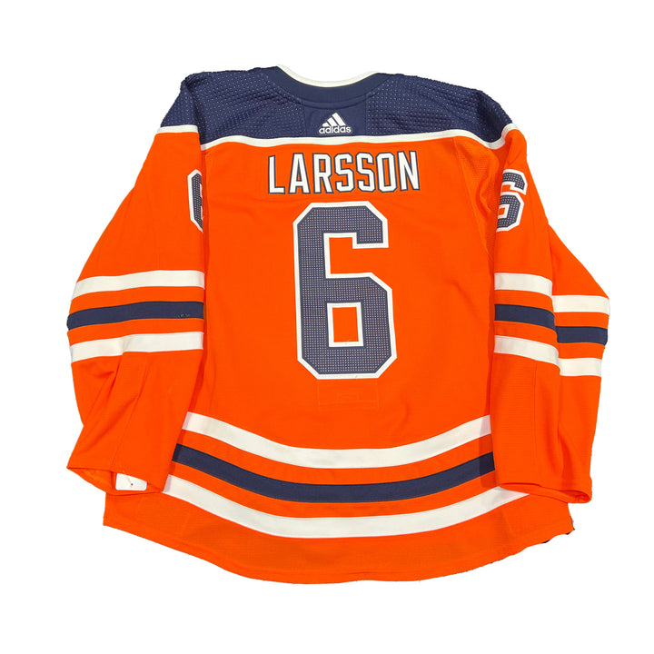 Adam Larsson Edmonton Oilers Game Worn Jersey - 2019-20 Orange Set #1 - S02677
