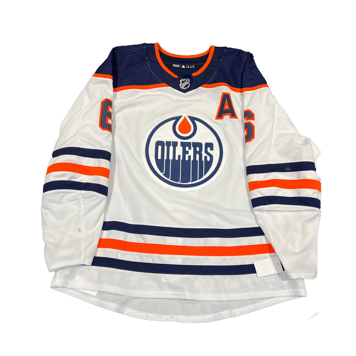 Adam Larsson Edmonton Oilers Game Worn Jersey - 2019-20 White Set #3 - S02421