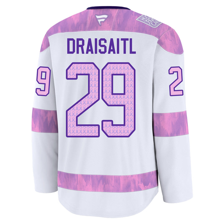 Leon Draisaitl Edmonton Oilers Fanatics Breakaway Hockey Fights Cancer Jersey