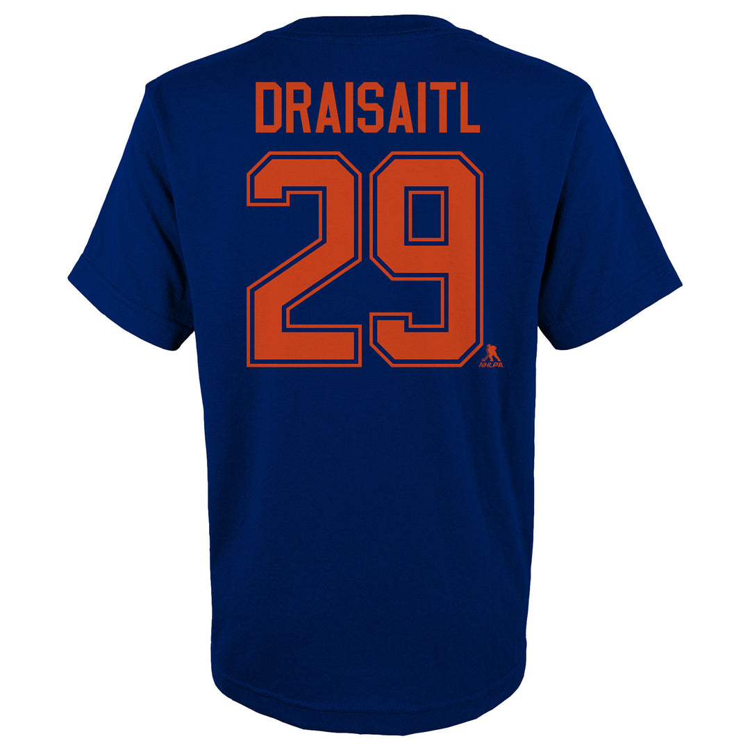 Leon Draisaitl Edmonton Oilers Youth Navy Alternate Logo Name & Number T-Shirt