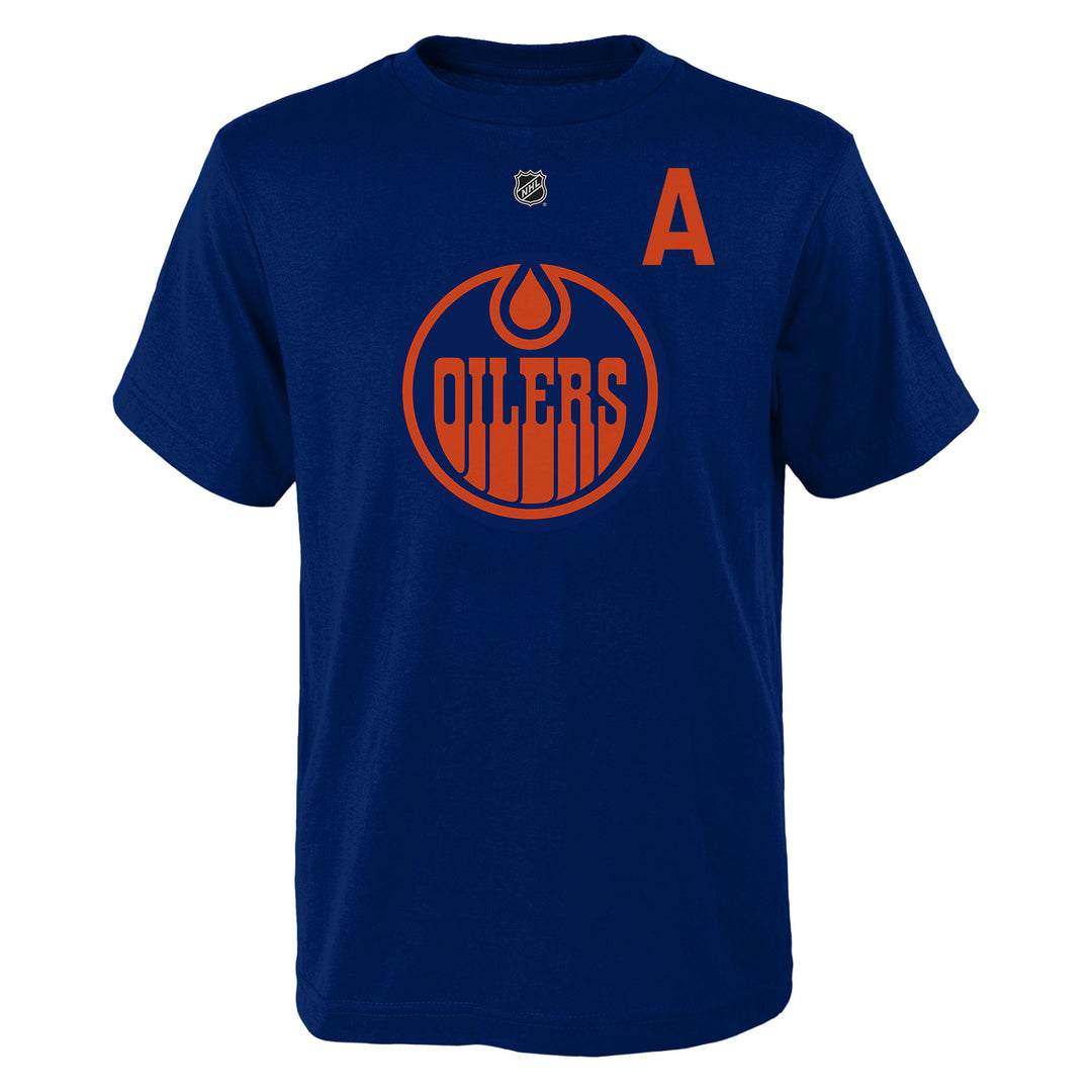 Leon Draisaitl Edmonton Oilers Youth Navy Alternate Logo Name & Number T-Shirt