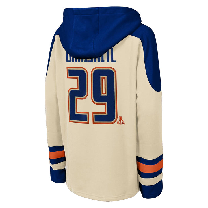 Leon Draisaitl Edmonton Oilers Youth Outerstuff Alternate Logo Cream & Blue Hoodie