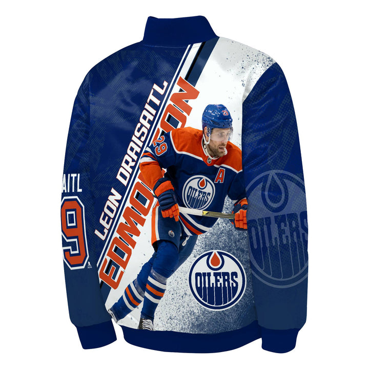 Leon Draisaitl Edmonton Oilers Youth Outerstuff Blue Satin Jacket