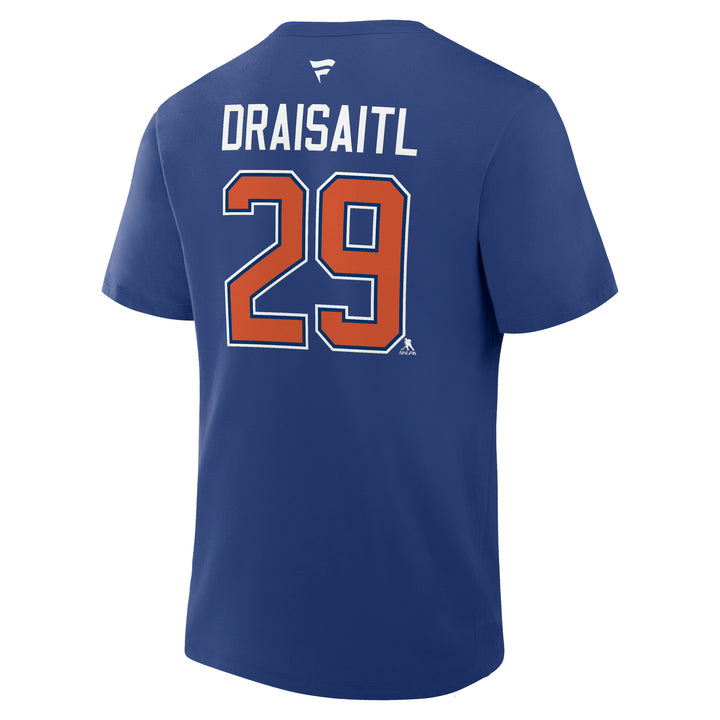 Leon Draisaitl Edmonton Oilers 2025-26 Name & Number Blue T-Shirt