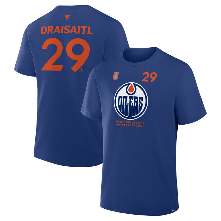 Leon Draisaitl Edmonton Oilers Fanatics 2026 Stanley Cup Playoffs Blue Cotton Participant T-Shirt