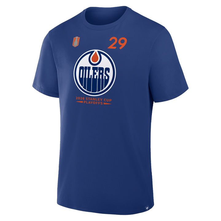 Leon Draisaitl Edmonton Oilers Fanatics 2026 Stanley Cup Playoffs Blue Cotton Participant T-Shirt