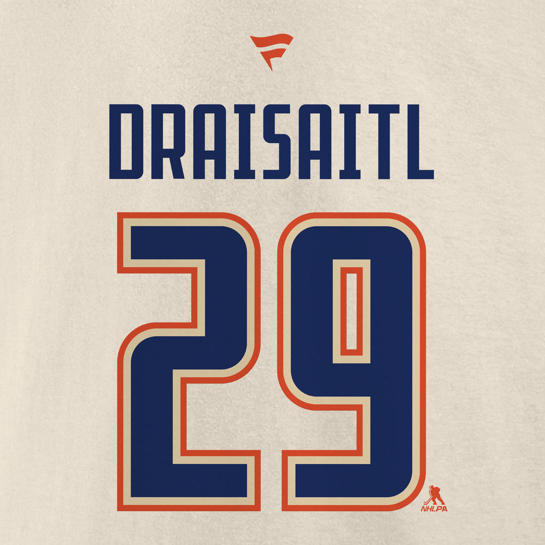 Leon Draisaitl Edmonton Oilers Fanatics Cream Alternate Logo Legacy Hoodie