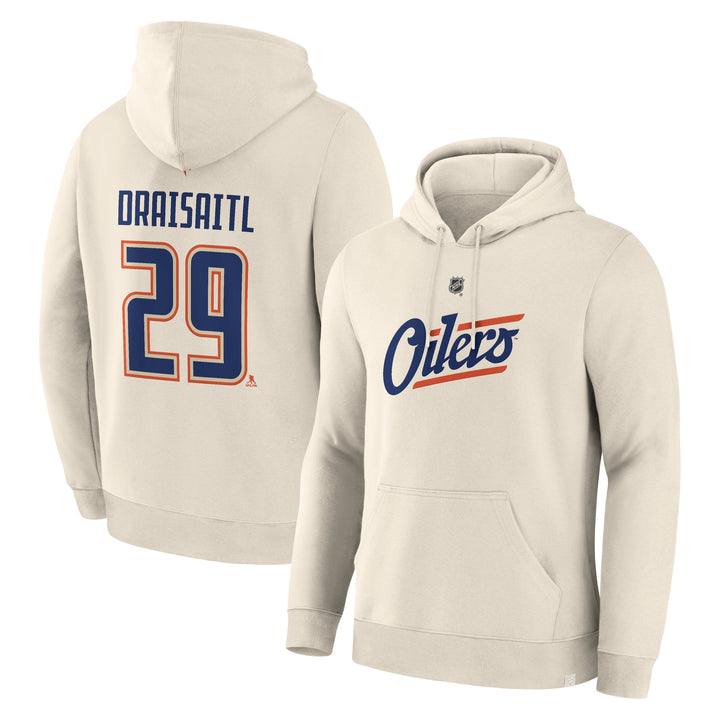 Leon Draisaitl Edmonton Oilers Fanatics Cream Alternate Logo Legacy Hoodie
