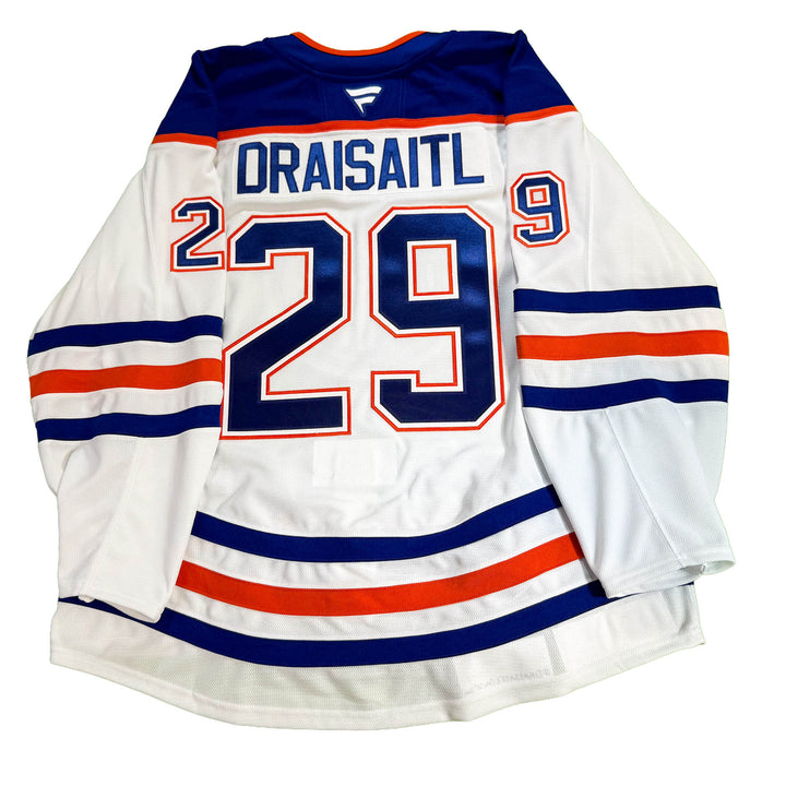 Leon Draisaitl Edmonton Oilers Game Issued Jersey - 2025-26 Playoffs White Set #1 - D00636