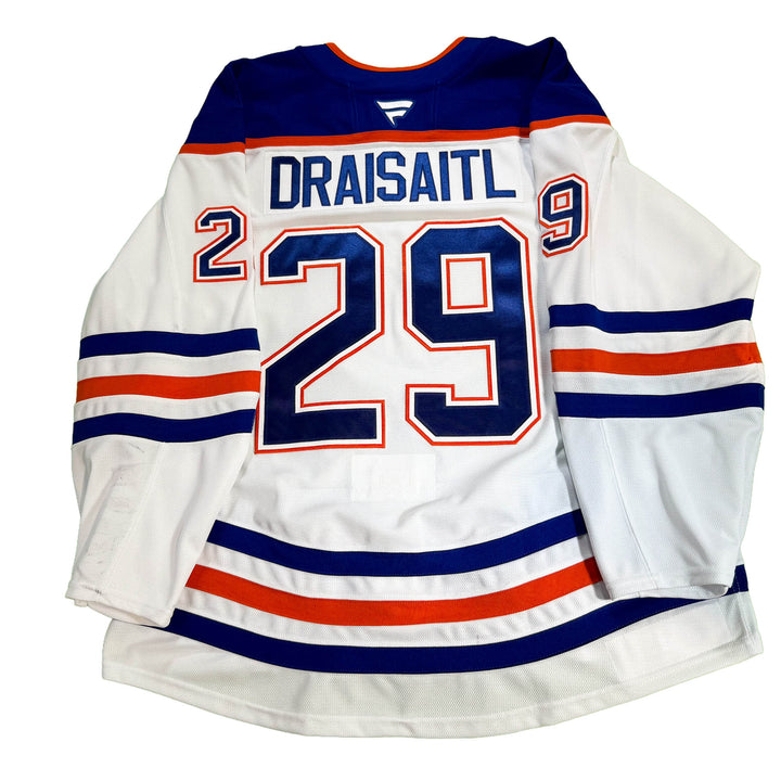 Leon Draisaitl Edmonton Oilers Game Worn Jersey - 2025-26 Playoffs White Set #1 - D00635