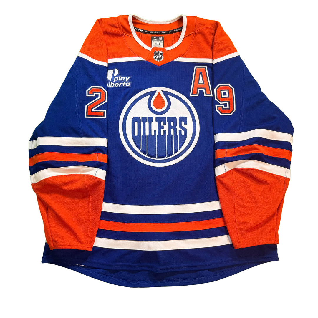 Leon Draisaitl Edmonton Oilers Game Worn Jersey - 2025-26 Royal Blue Set #3 - D00509