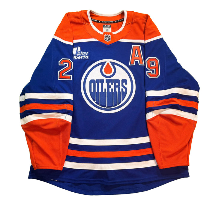 Leon Draisaitl Edmonton Oilers Game Worn Jersey - 2025-26 Royal Blue Set #3 - D00509