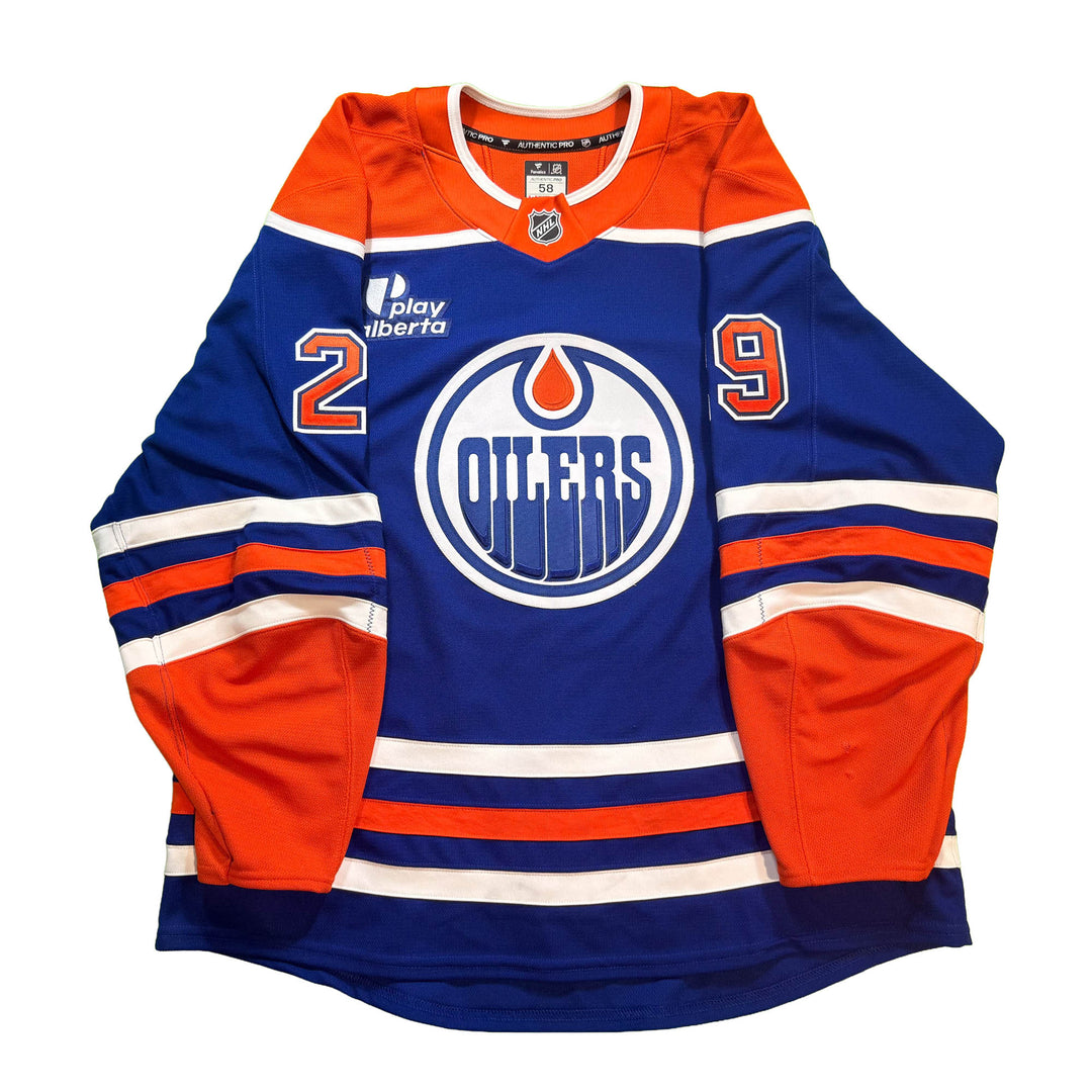 Leon Draisaitl Edmonton Oilers Game Worn Jersey - 2025-26 Royal Blue Set #3 - D00510
