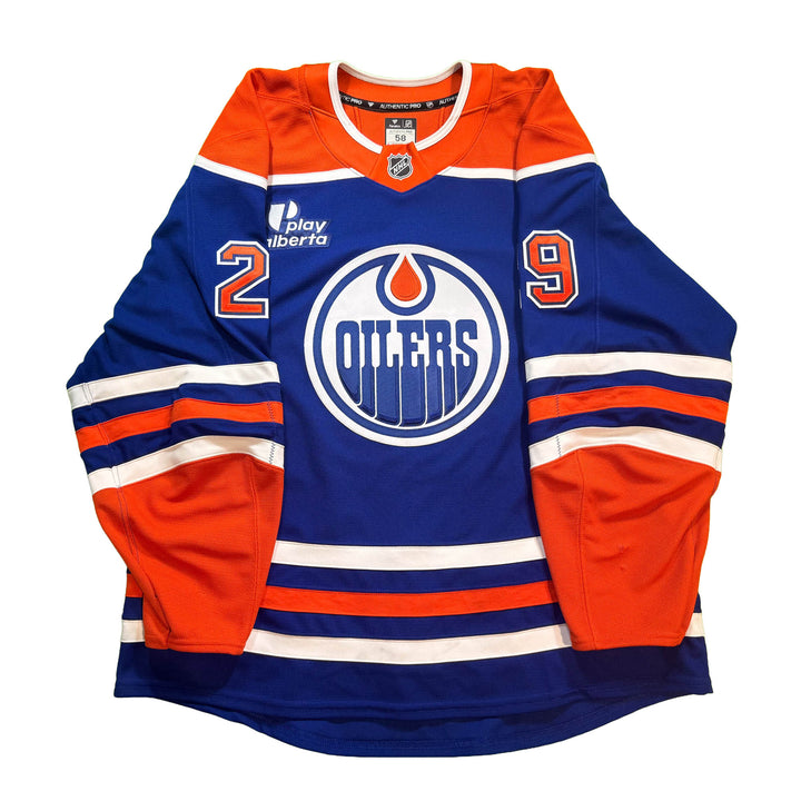 Leon Draisaitl Edmonton Oilers Game Worn Jersey - 2025-26 Royal Blue Set #3 - D00510