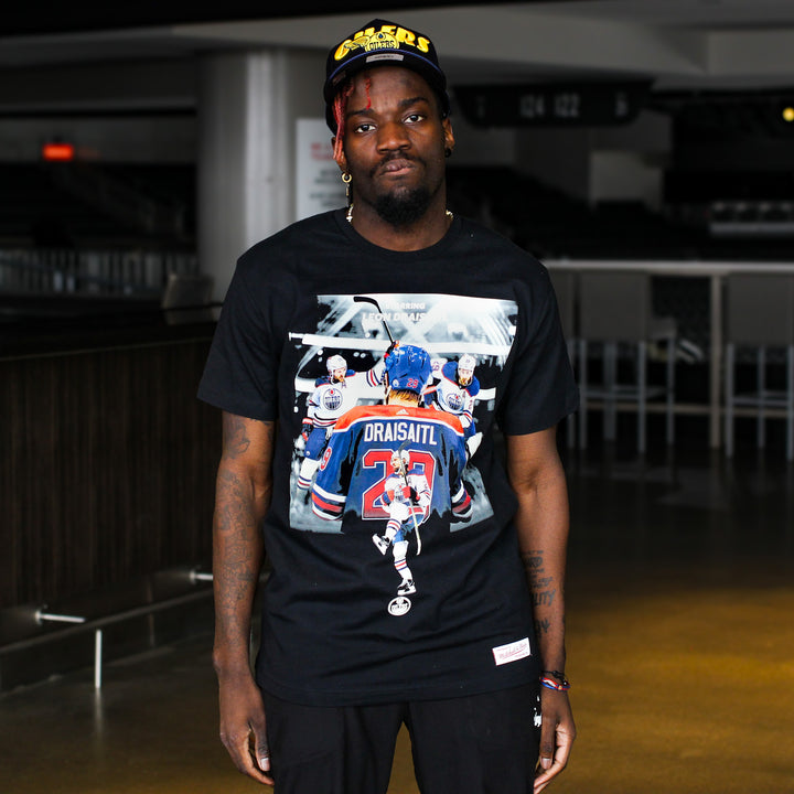 Leon Draisaitl Edmonton Oilers Mitchell & Ness "Starring" Black T-Shirt