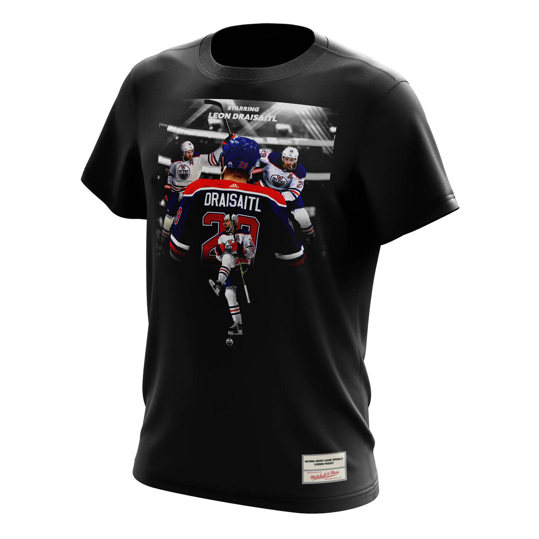 Leon Draisaitl Edmonton Oilers Mitchell & Ness "Starring" Black T-Shirt