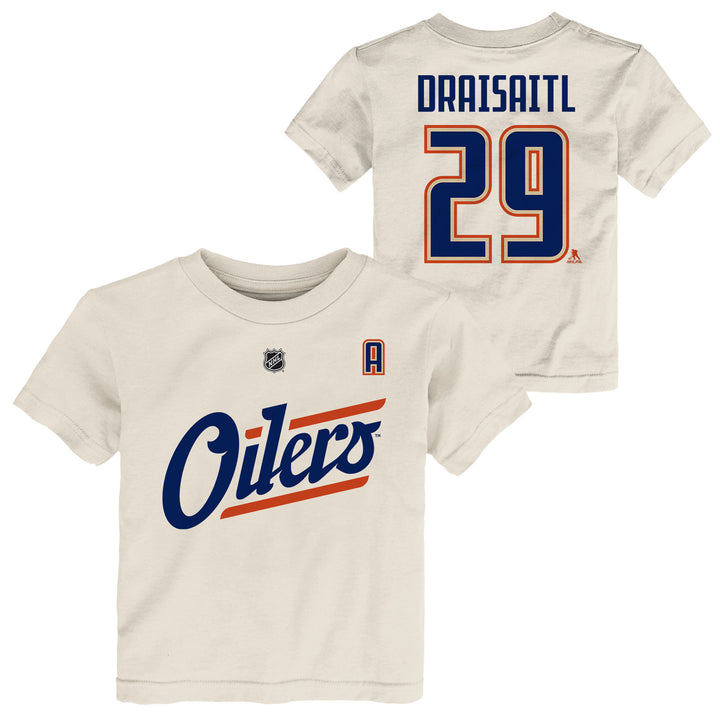 Leon Draisaitl Edmonton Oilers Toddler Outerstuff Cream Alternate Logo Player Name & Number T-Shirt
