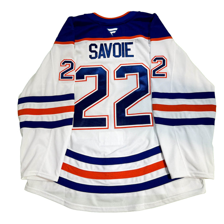 Matt Savoie Edmonton Oilers Game Worn Jersey - 2025-26 Playoffs White Set #1 - D00630