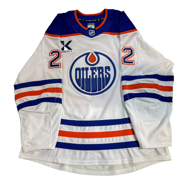 Matt Savoie Edmonton Oilers Game Worn Jersey - 2025-26 Playoffs White Set #1 - D00630