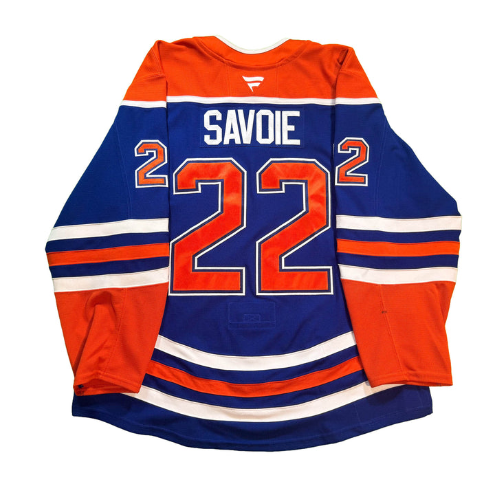 Matt Savoie Edmonton Oilers Game Worn Jersey - 2025-26 Royal Blue Set #3 - D00504