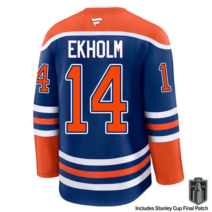 Mattias Ekholm Edmonton Oilers Fanatics Premium Royal Blue Home Jersey w/ STANLEY CUP FINAL PATCH