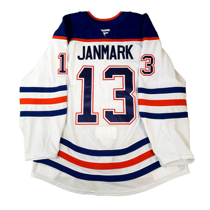 Mattias Janmark Edmonton Oilers Game Worn Jersey - 2024-25 White Set #2 - C00302
