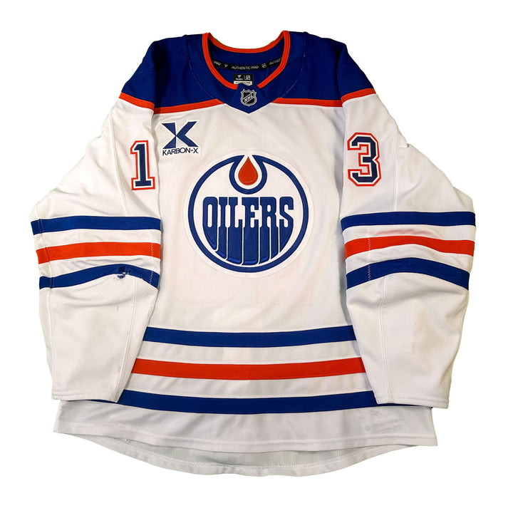 Mattias Janmark Edmonton Oilers Game Worn Jersey - 2024-25 White Set #2 - C00302