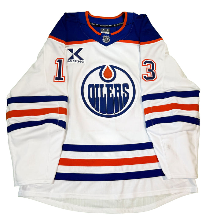 Mattias Janmark Edmonton Oilers Game Worn Jersey - 2024-25 White Set #3 - C00354