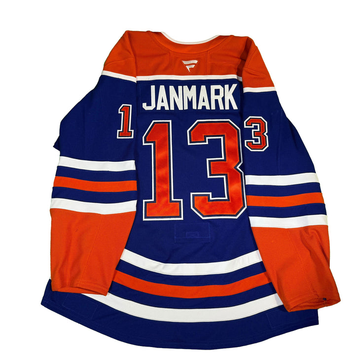 Mattias Janmark Edmonton Oilers Game Worn Jersey - 2024-25 Playoffs Royal Blue Set #1 - C00391