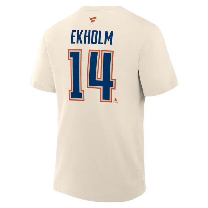 Mattias Ekholm Edmonton Oilers Fanatics Alternate Logo Player Name & Number Cream T-Shirt