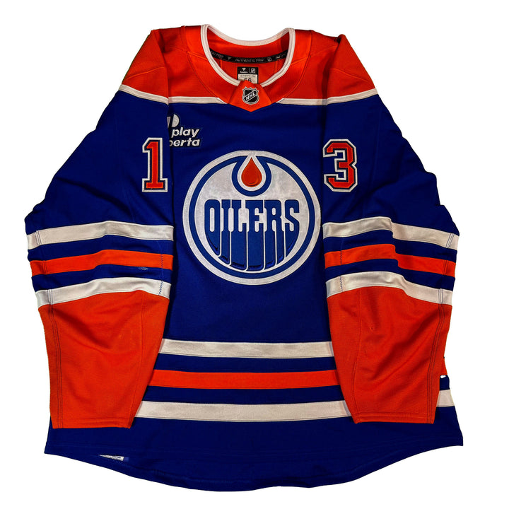 Mattias Janmark Edmonton Oilers Game Worn Jersey - 2025-26 Royal Blue Set #1 - D00130