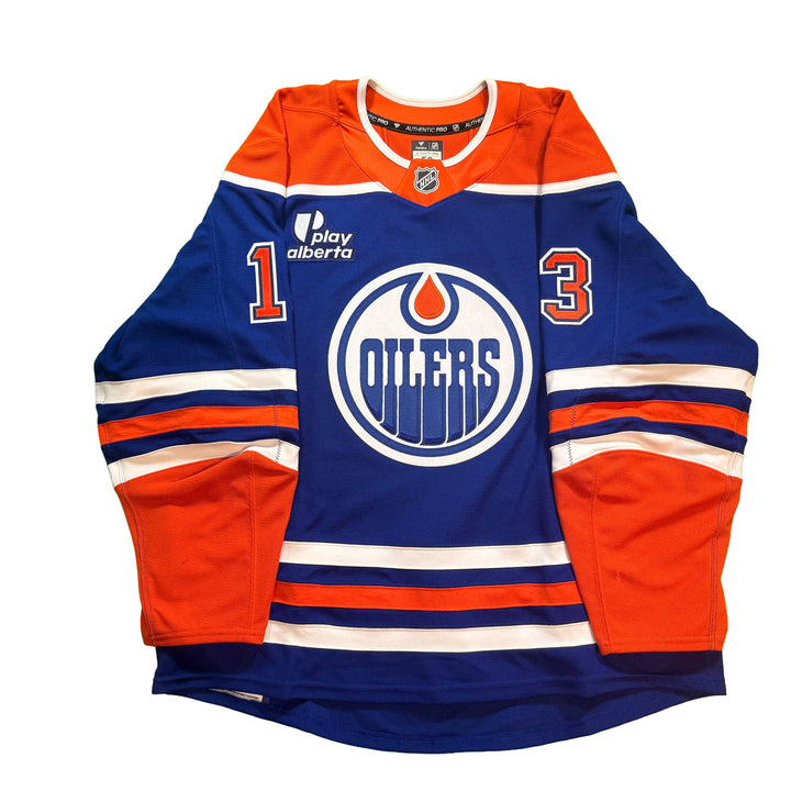 Mattias Janmark Edmonton Oilers Game Worn Jersey - 2025-26 Royal Blue Set #3 - D00499