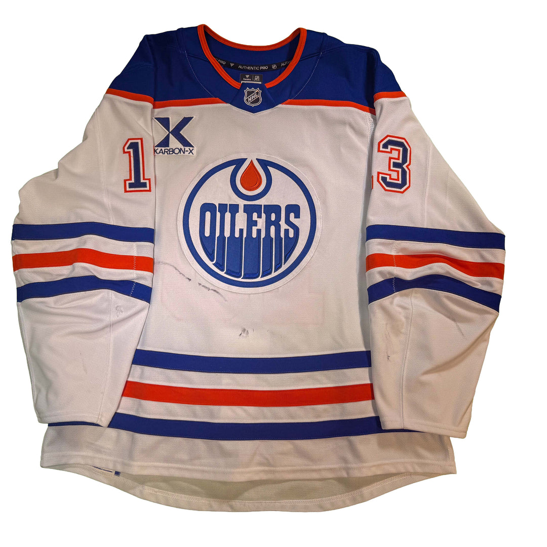 Mattias Janmark Edmonton Oilers Game Worn Jersey - 2025-26 White Set #2 - D00305