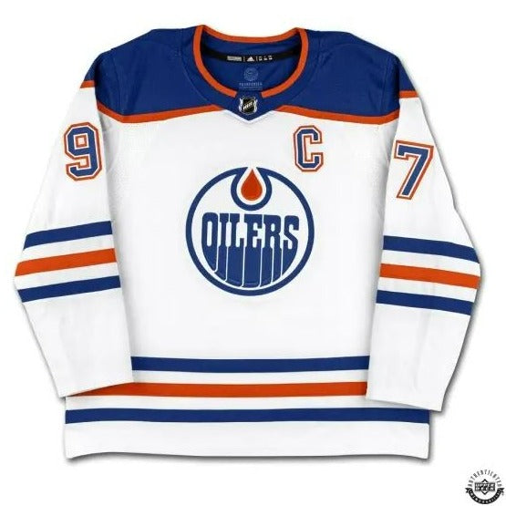 Connor McDavid Edmonton Oilers Signed White/Away (2022 - present) adidas Jersey